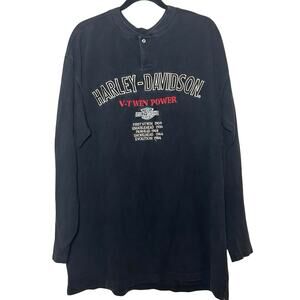 Harley-Davidson Men’s Vintage 1990’s V-Twin Power Long Sleeve Shirt Black XXL